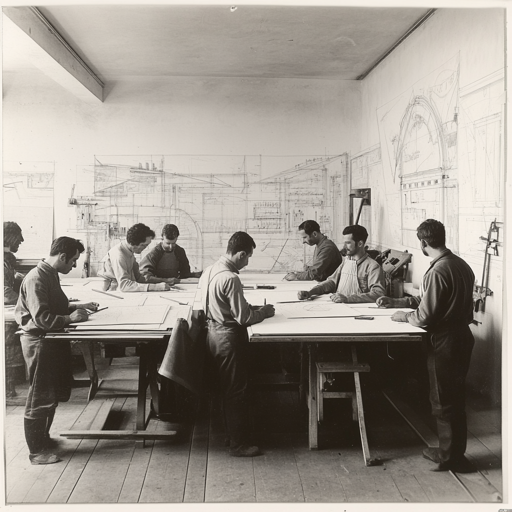 old picture of technical designers